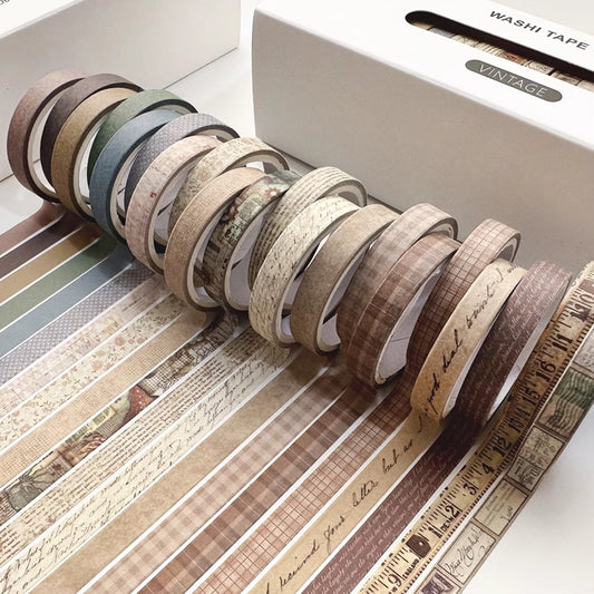 B2_Vintage_20 rolls Washi tape colorful dividing line combination box