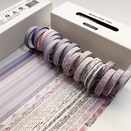 B4_Puple_20 rolls Washi tape colorful dividing line combination box