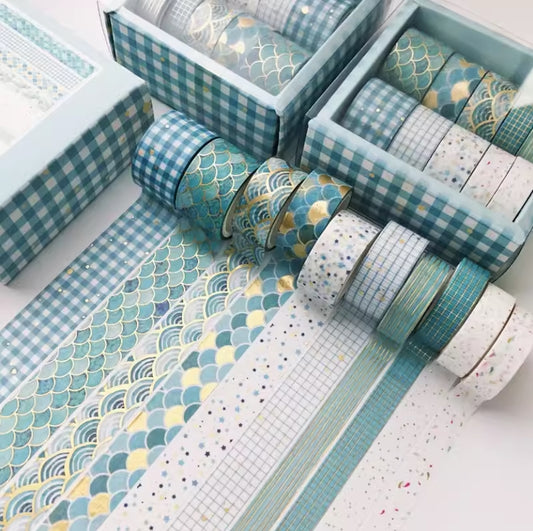 D5_Hot stamping combination 10 rolls Washi tape set - Blue