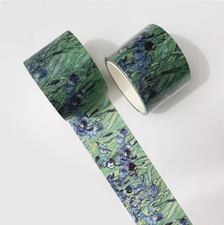 C1-Van Gogh Oil Painting 3cm Wide 5m Long Single Roll Washi Tape - Iris