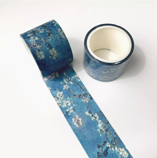 C2-Van Gogh Oil Painting 3cm Wide 5m Long Single Roll Washi Tape - Apricot Blossom